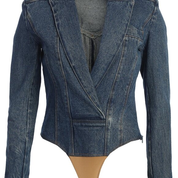 JuxLabel Denim Bodysuit Sz XL - Picture 9 of 9